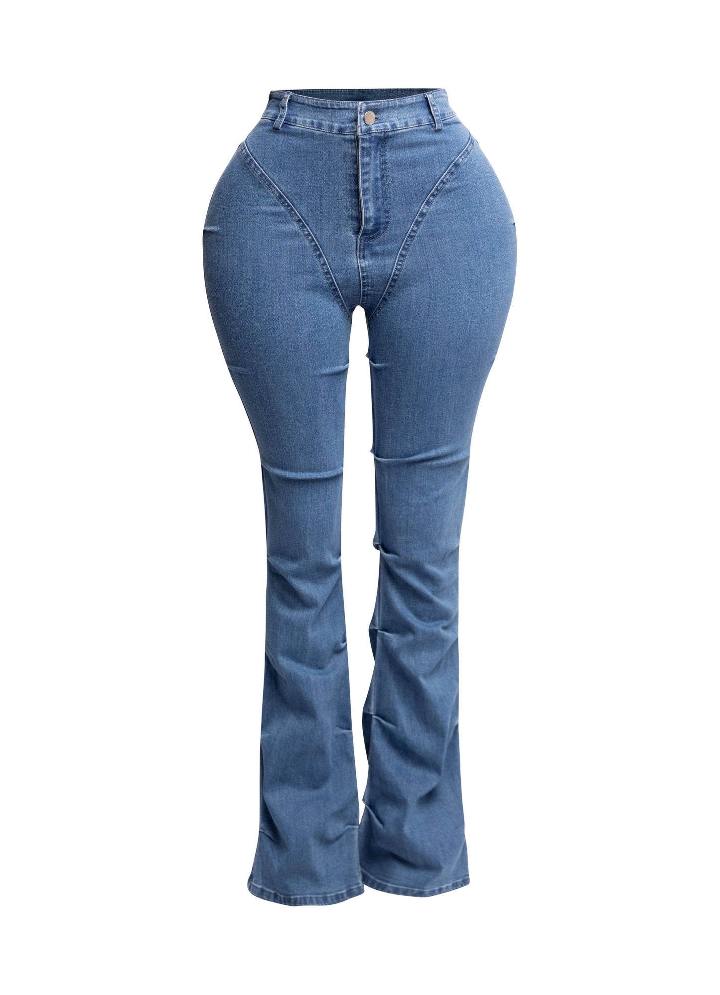 Jessica Bell Bottom Y2K Style Stretch Bell Bottom Jeans
