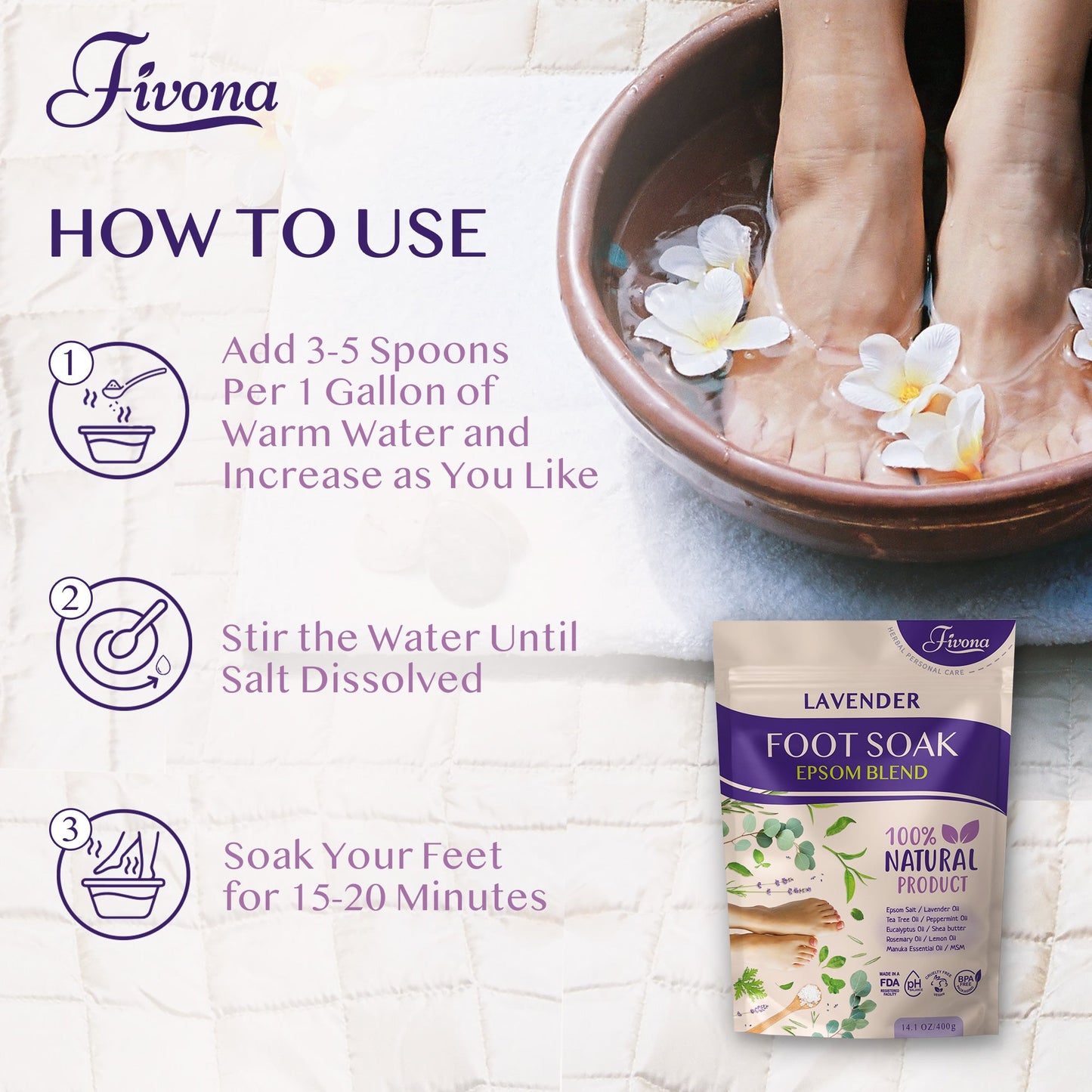 Foot Soak Blend with Lavender 14.1oz