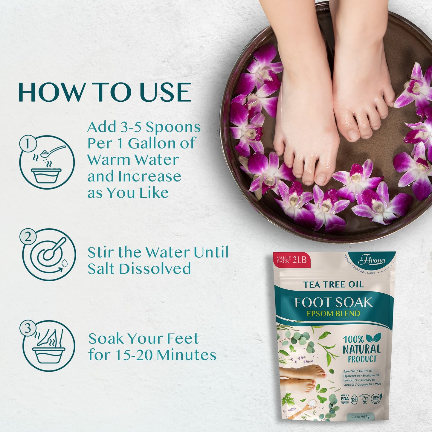 Foot Soak Blend with Tea Tree - 2Lb