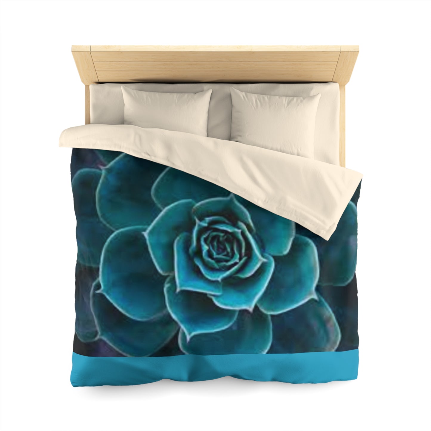 Bohemian Succulent Microfiber Duvet Cover - Cozy Bedding, Home Decor, Bedroom Makeover, Gift Idea, Nature-Inspired Decor