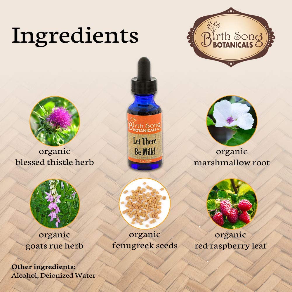 Let There Be Milk 2 oz. Herbal Lactation Tincture To Support Breast Milk Supply* For Breastfeeding and Pumping Moms