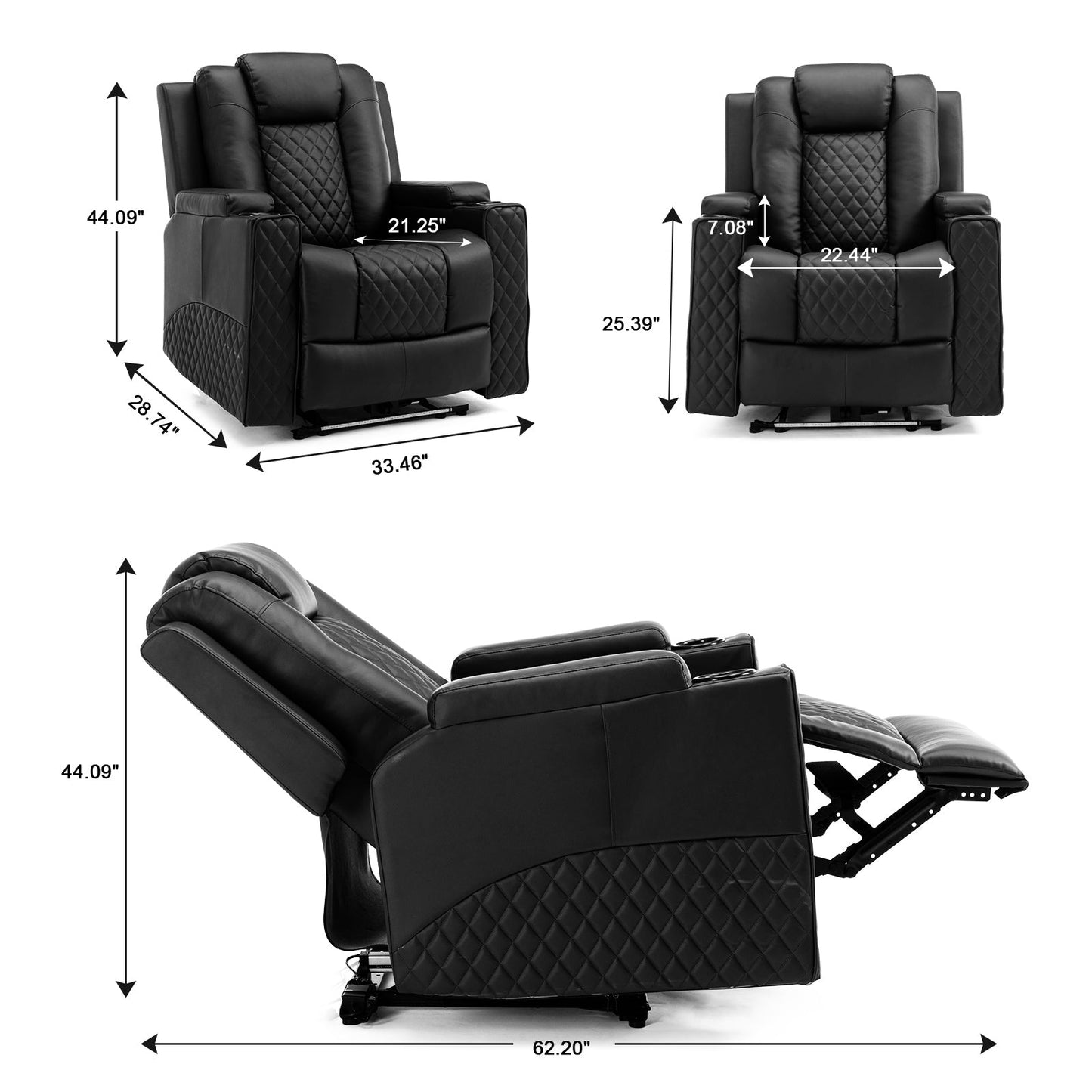 Massage Recliner with LED Lighting H7137