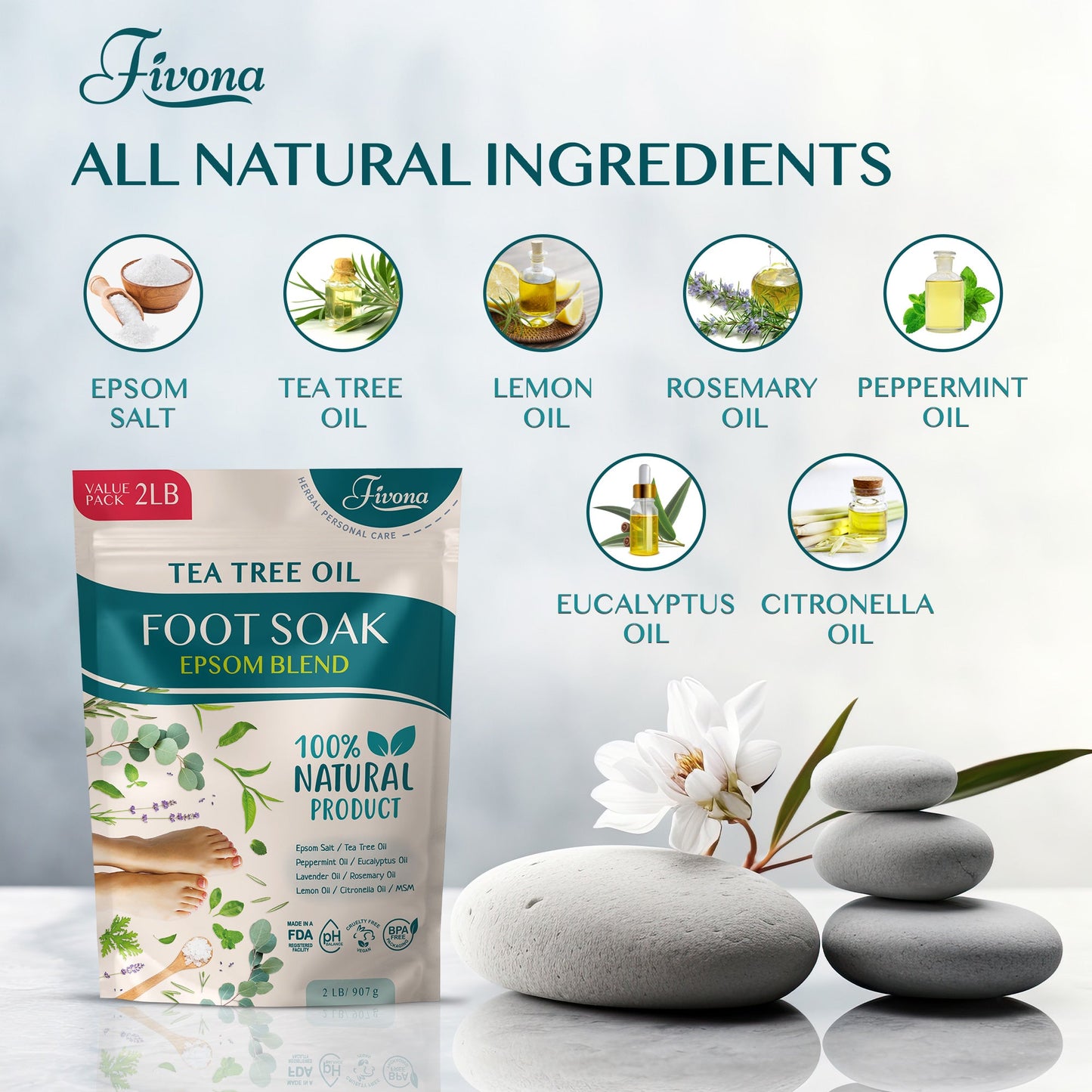 Foot Soak Blend with Tea Tree - 2Lb