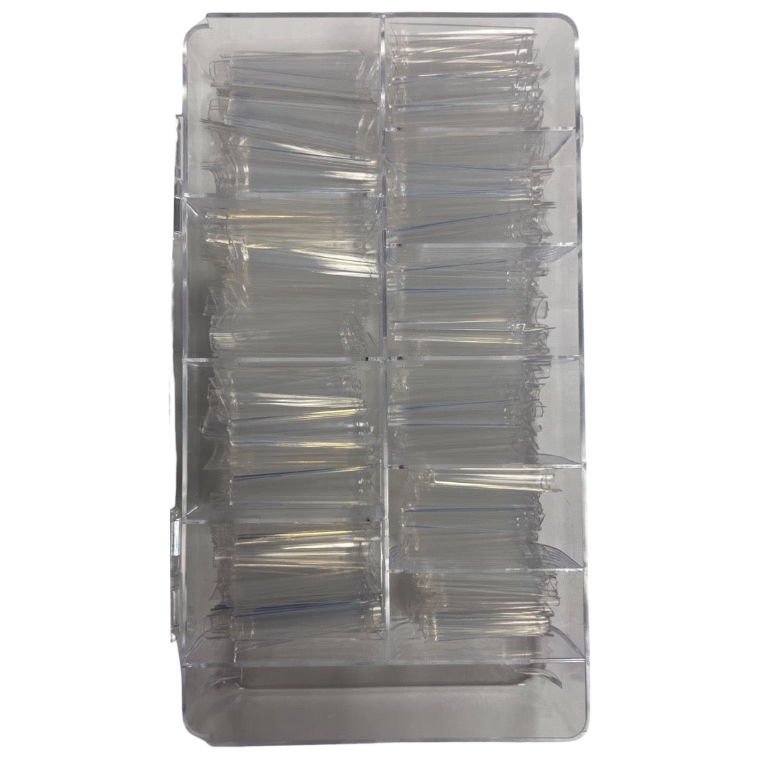 XXL NO C Coffin Clear Acrylic Nail Tips Box 500 pc