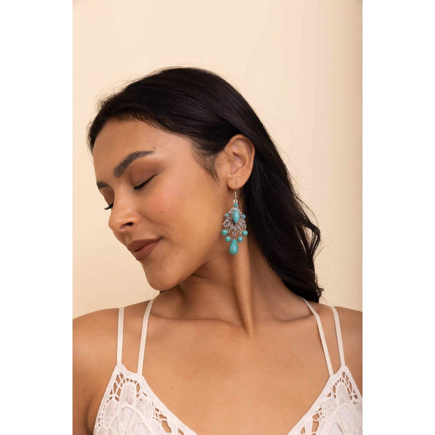Vintage Turquoise Silver Chandelier Earrings π
Bohemian Vibe Dangle Fashion Jewelry