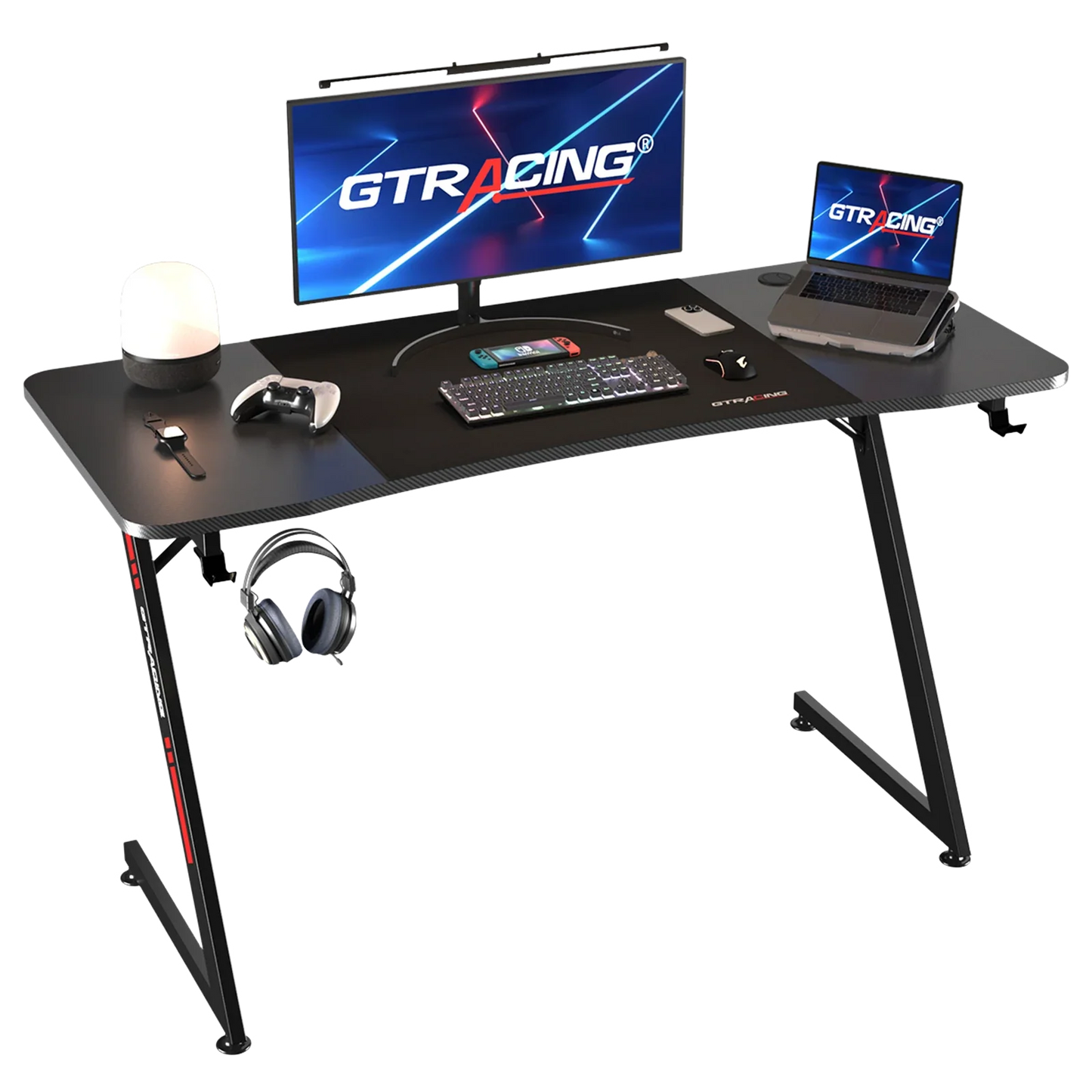 Z -Shaped Series RGB Gaming Desk Z09