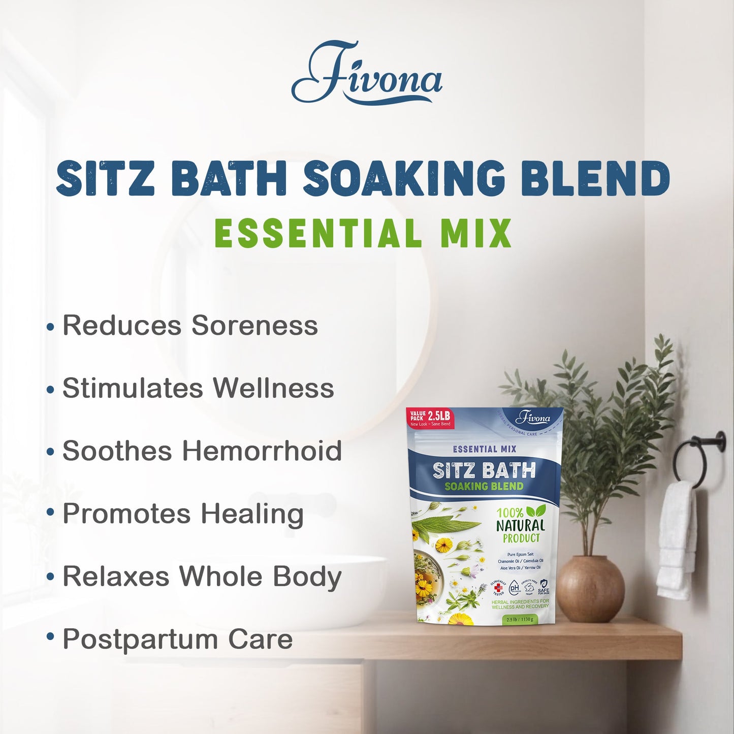 Essential Mix Sitz Bath Soak Blend | 40oz