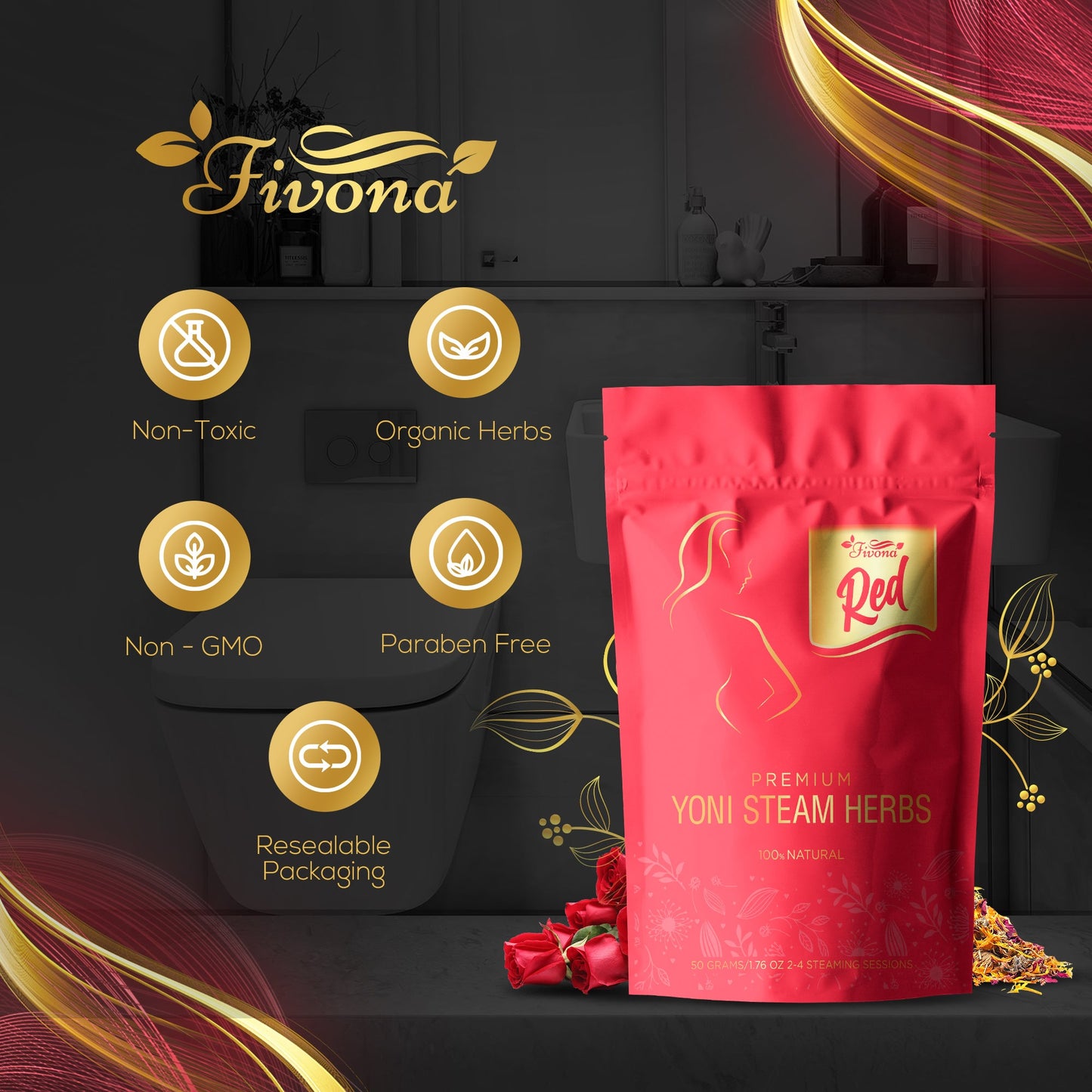 Yoni Steam Herbs | Premium Red | 1.76oz