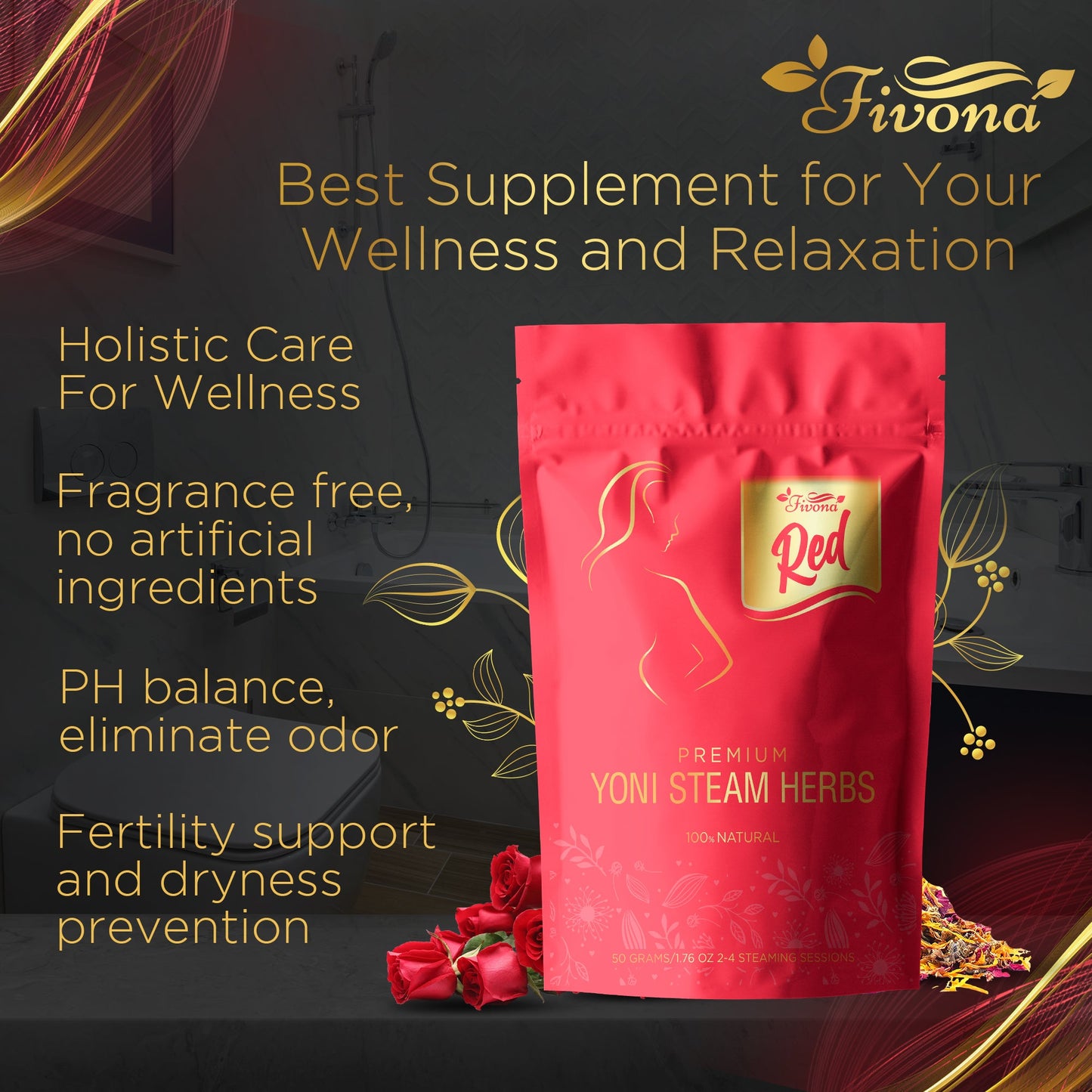 Yoni Steam Herbs | Premium Red | 1.76oz