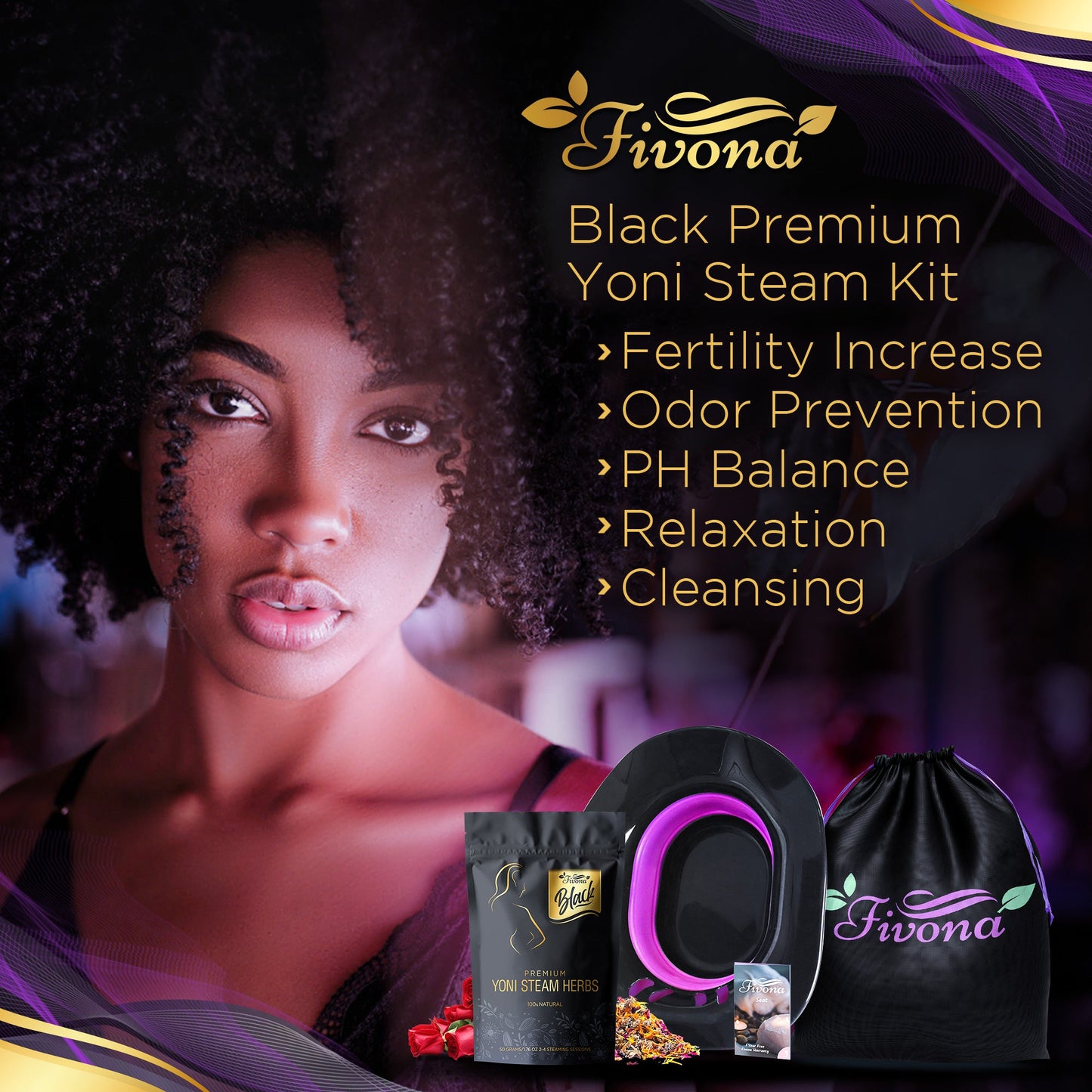 3 in 1 Yoni Steaming Kit | Premium Black Edition