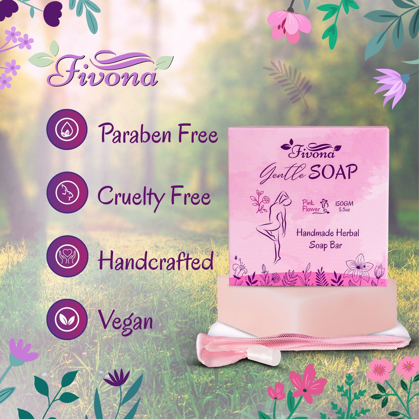 Gentle Yoni Soap | Pink Flower | 5.3oz