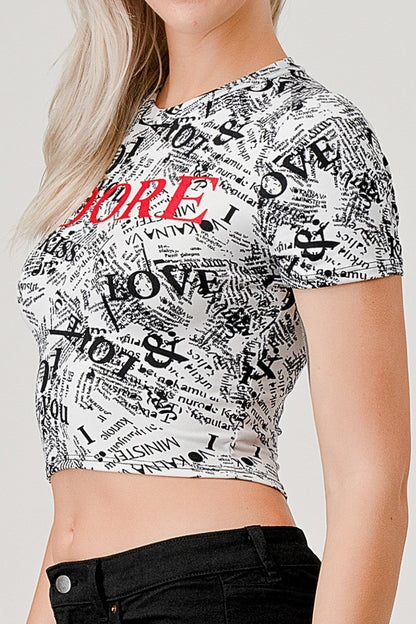Adore Graphic Crop Top