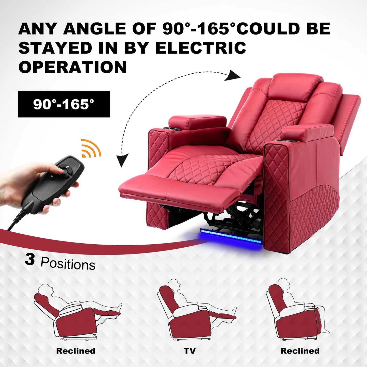 Massage Recliner with LED Lighting H7137