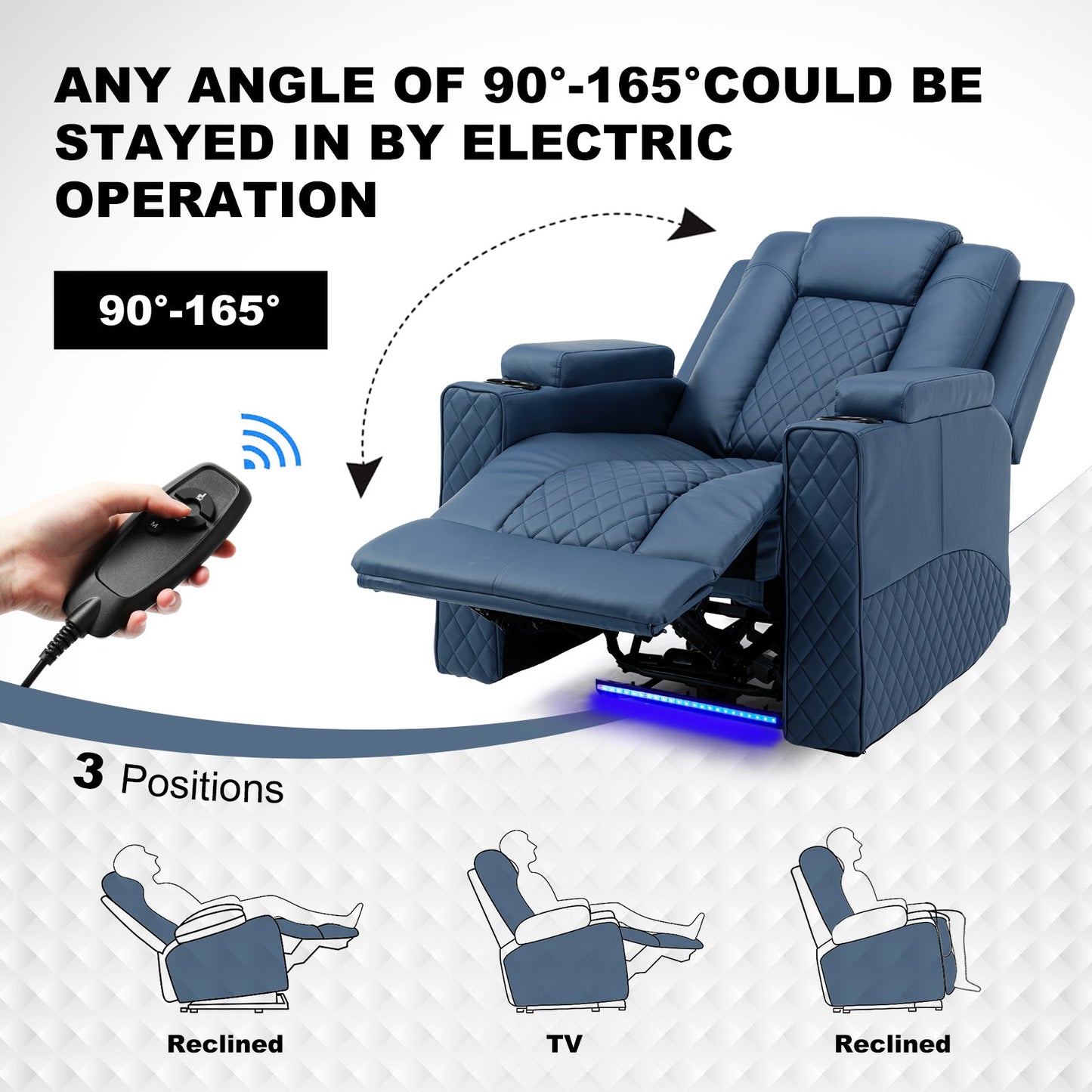Massage Recliner with LED Lighting H7137