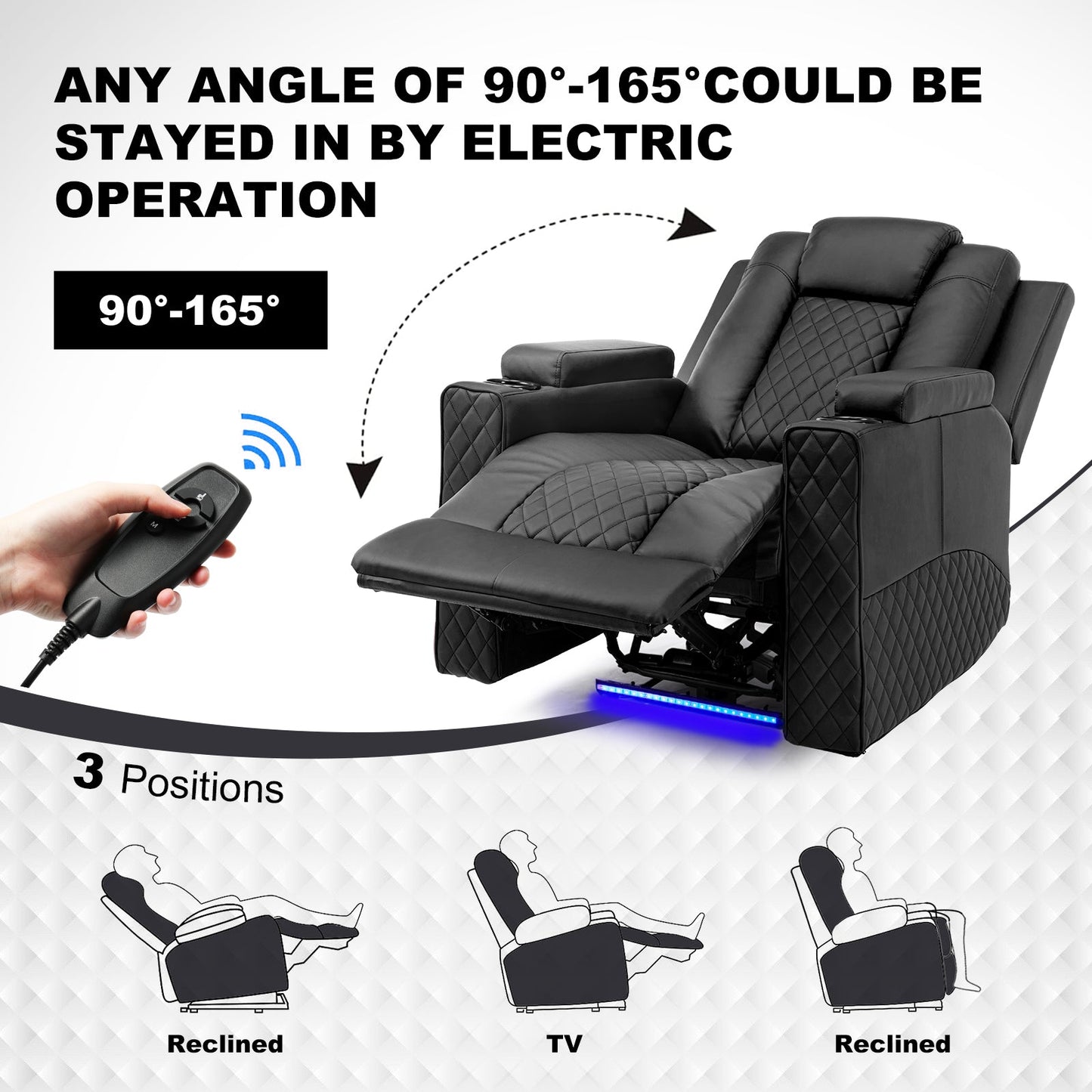 Massage Recliner with LED Lighting H7137