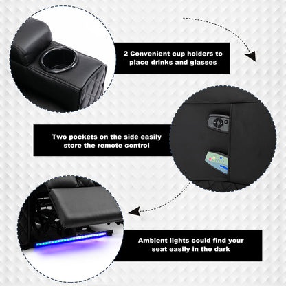 Massage Recliner with LED Lighting H7137