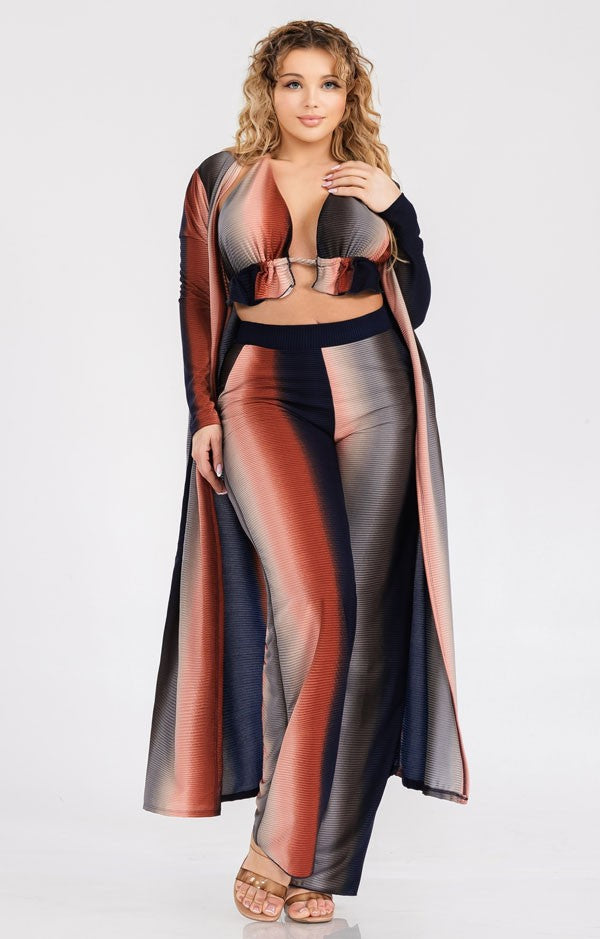 Ombre Plus Size 3-Piece Rib Set