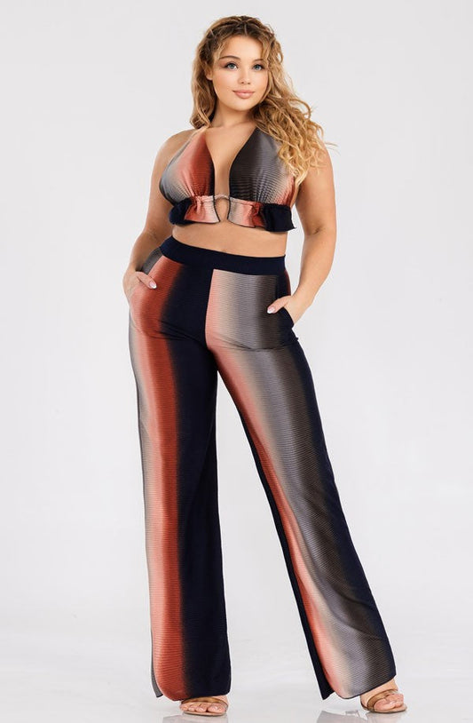 Ombre Plus Size 3-Piece Rib Set