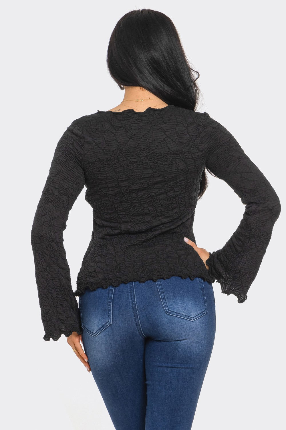 JAYLA TEXTURED LONG SLEEVE TIE FRONT CARDAGIAN