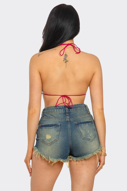 Skylar Sequin Open Back Top - Stylish Halter Neck Design for Stunning Evening Looks