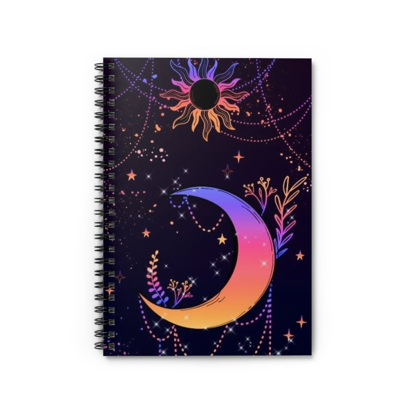Cosmic Moon & Sun Spiral Notebook