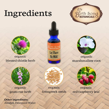 Let There Be Milk 2 oz. Herbal Lactation Tincture To Support Breast Milk Supply* For Breastfeeding and Pumping Moms