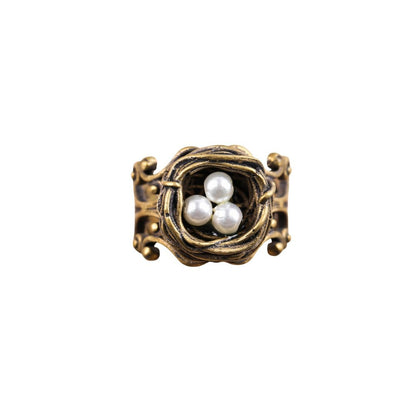 Bird's Nest Ring in Old Gold | Vintage | Adjustable Size
