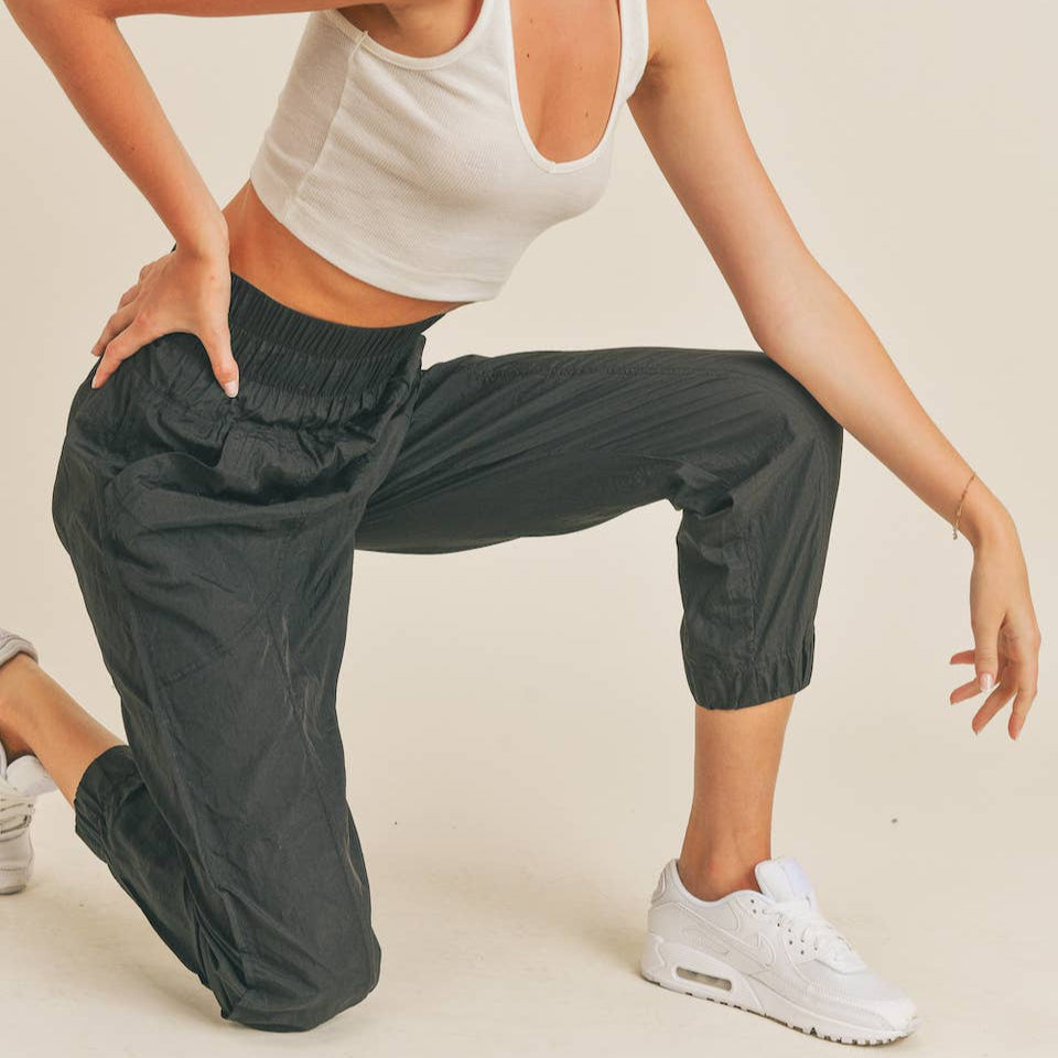 Black High Rise Warm-up Style Jogger [Sizes S-L]