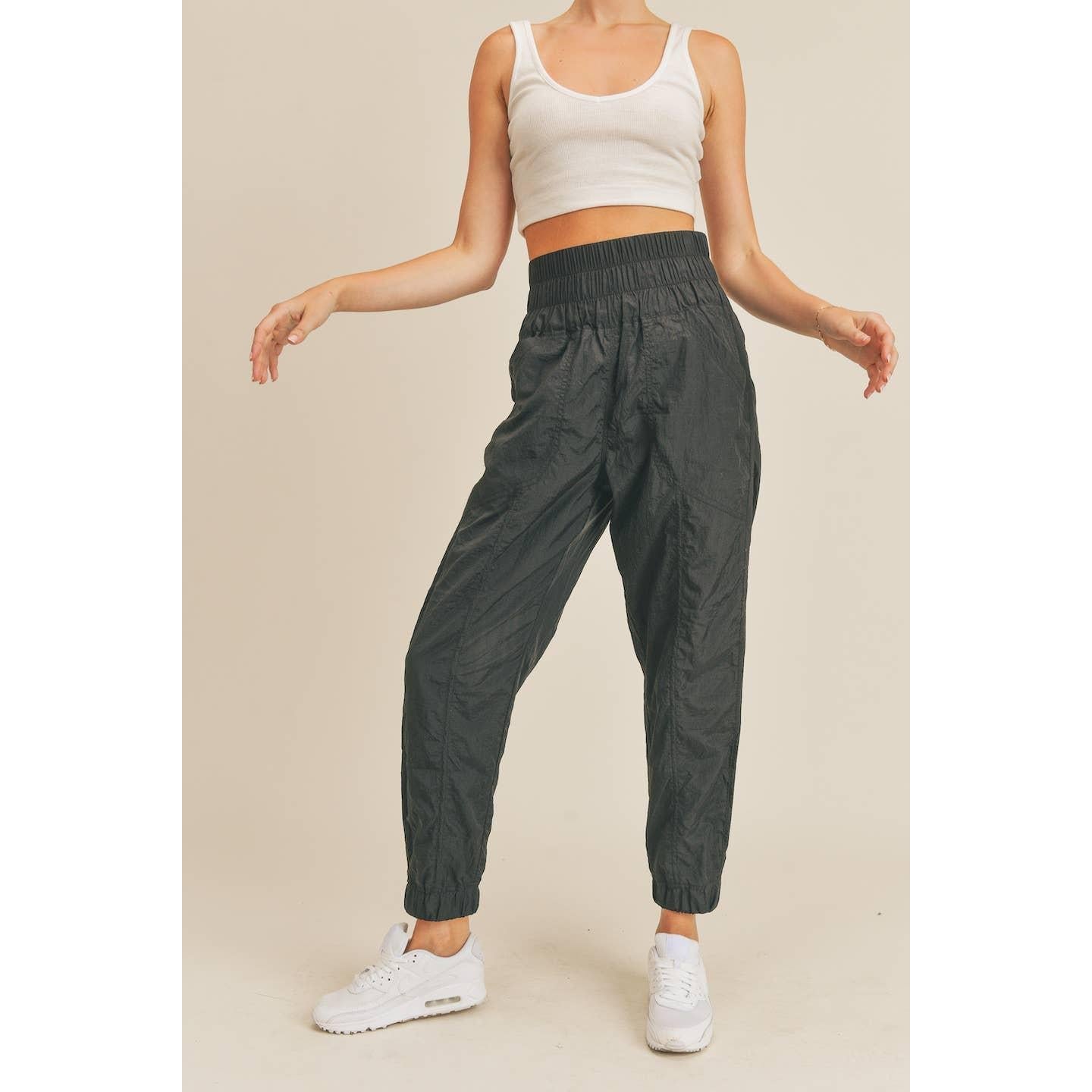 Black High Rise Warm-up Style Jogger [Sizes S-L]