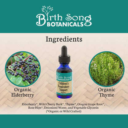 Children's Respiratory Support Herbal Tincture to Support Healthy Lungs* with Elderberry 1 oz.