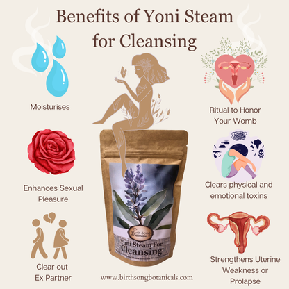 Yoni Steam for Cleansing- Vaginal Steaming Herbs, Womb Blessing and Purify Herbs for V Steaming, Organic Herbal Blend For Uterine Wellness* 3 oz.