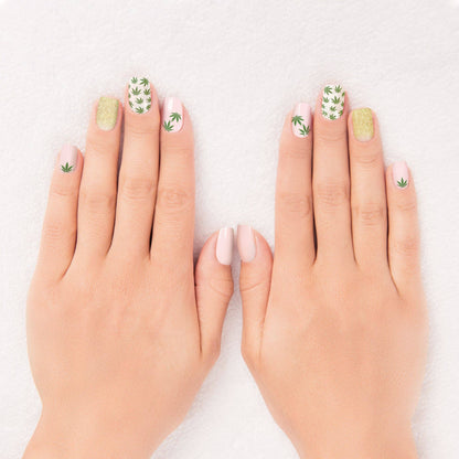 Cute Cannabis Nail Wrap Kit | Nail Care Arts Tools Accessories | On-the-go Travel Kit