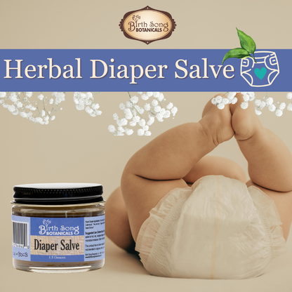 Herbal Baby Diaper Rash Cream With Calendula, Natural Baby Bottom Butter, Cloth Diaper Safe, Unscented