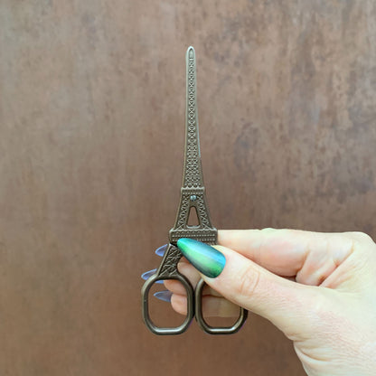 Eiffel Tower Mini Scissors in Antique Bronze, Rose Gold, Silver, Iridescent, or Gold