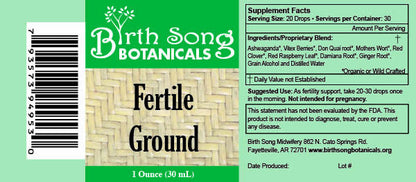 Fertile Ground Herbal Tincture To Support Women, Hormone Harmony, Natural Fertility and Conception* Herbal Support for Normal Womb Health 2 oz.