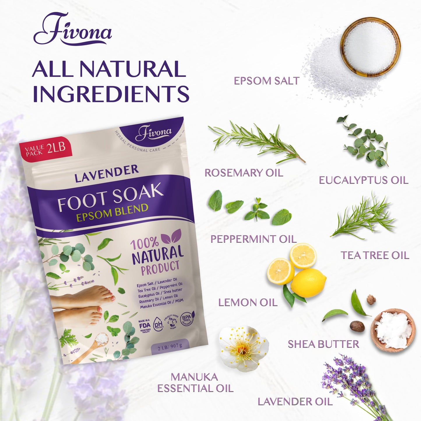 Foot Soak Blend with Lavender - 2Lb