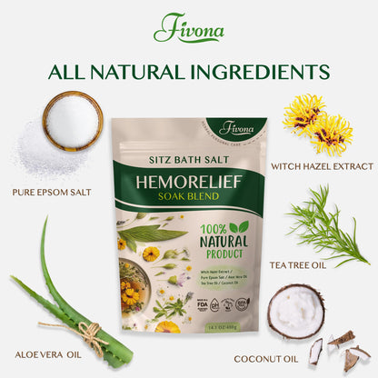 Fivona Hemorelief Sitz Bath Soak Blend | 14.1oz