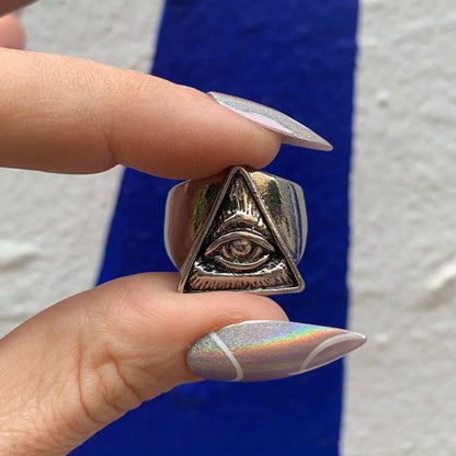 Illuminati Statement Ring in Heritage Silver