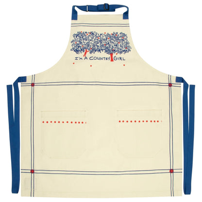 I'm A Country Girl  Funny Cooking and BBQ Apron 2 Pockets Adjustable Strap 100% Cotton | BlueQ at GetBullish