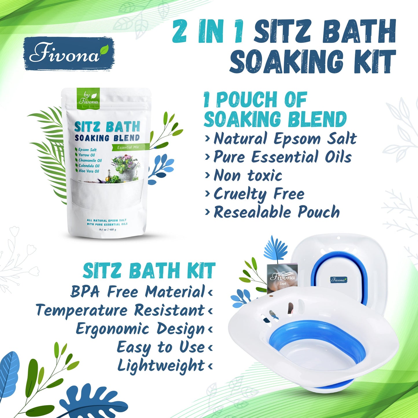 2 in 1 Sitz Bath Soaking Kit