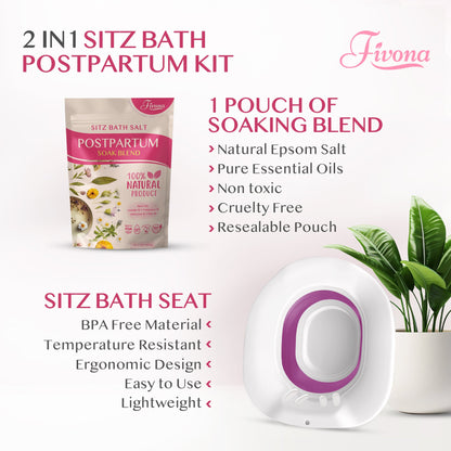 2 in 1 Sitz Bath Soak Kit for Postpartum Care