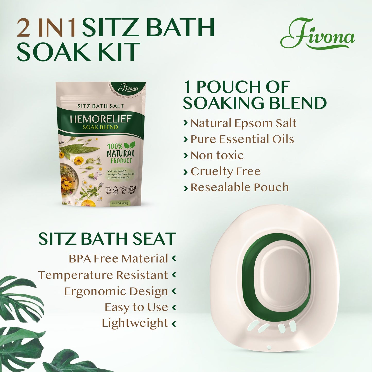 2 in 1 Hemorelief Sitz Bath Soak Kit