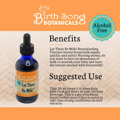 Let There Be Milk! 2 oz. ALCOHOL FREE Herbal Breastfeeding Supplement and Lactation Support, Breastmilk Supply Booster*