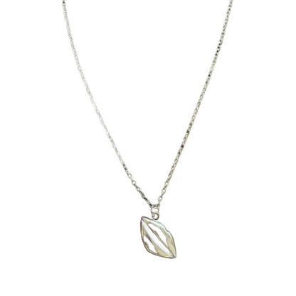 Lips Pendant Necklace in Silver | Kiss Print Charm on Chain