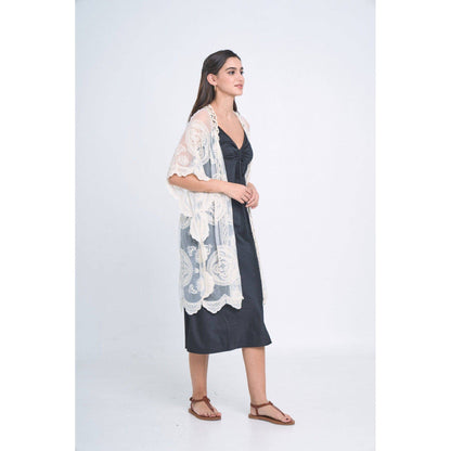 Makenzie Lace Kimono in Ivory | Open Duster (One Size)