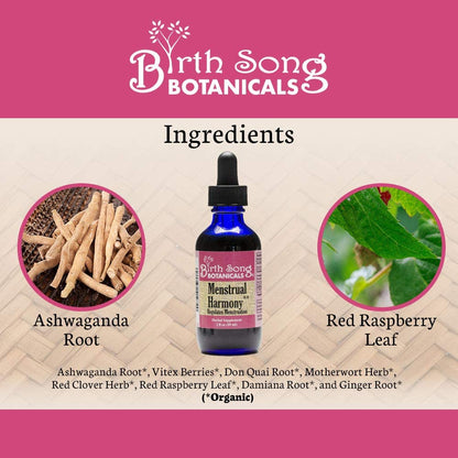 Menstrual Harmony Herbal Supplement To Support a Regular Menstrual Cycle, Hormone Harmony, PMS, Healthy Menstruation and Ovulation* 2 oz.