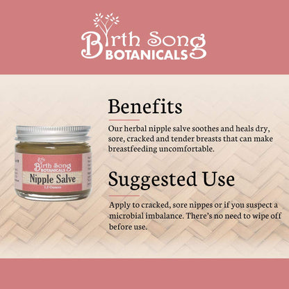 Nipple Salve, Soothing Herbal Nipple Butter for Breastfeeding and Lactation
