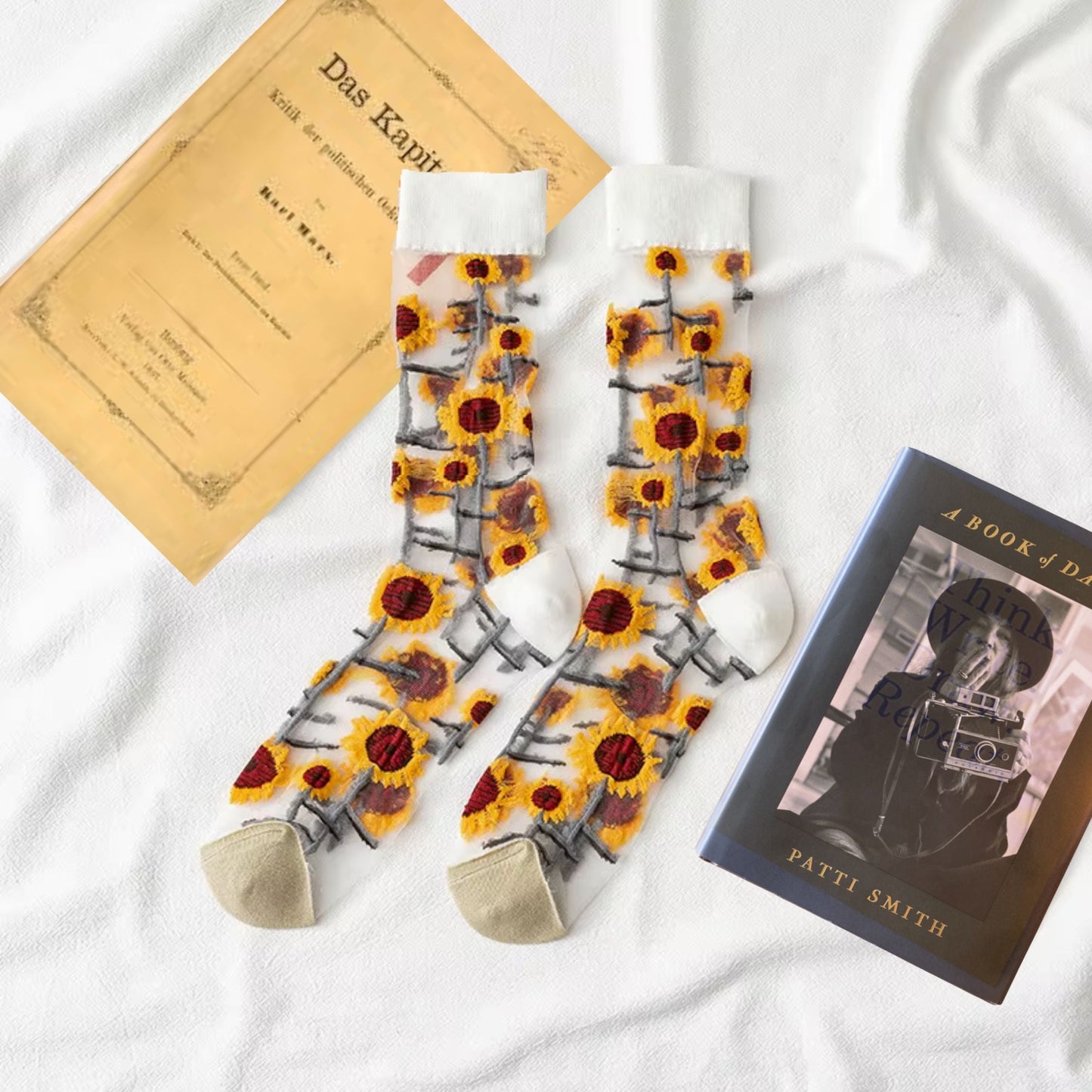 Sheer Plant Lover Socks in 5 Nature-Inspired Styles [Fits Size 5-9]
