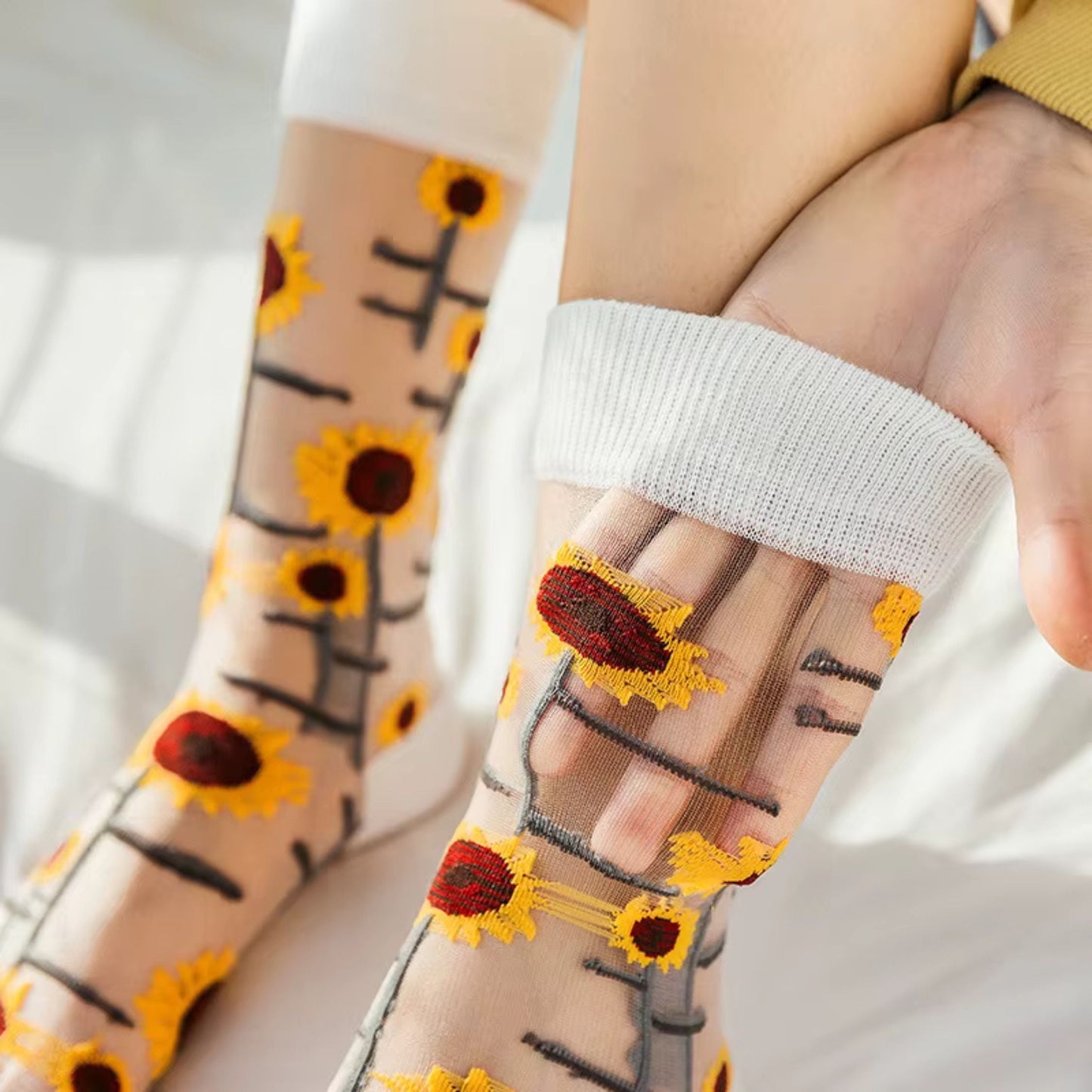 Sheer Plant Lover Socks in 5 Nature-Inspired Styles [Fits Size 5-9]