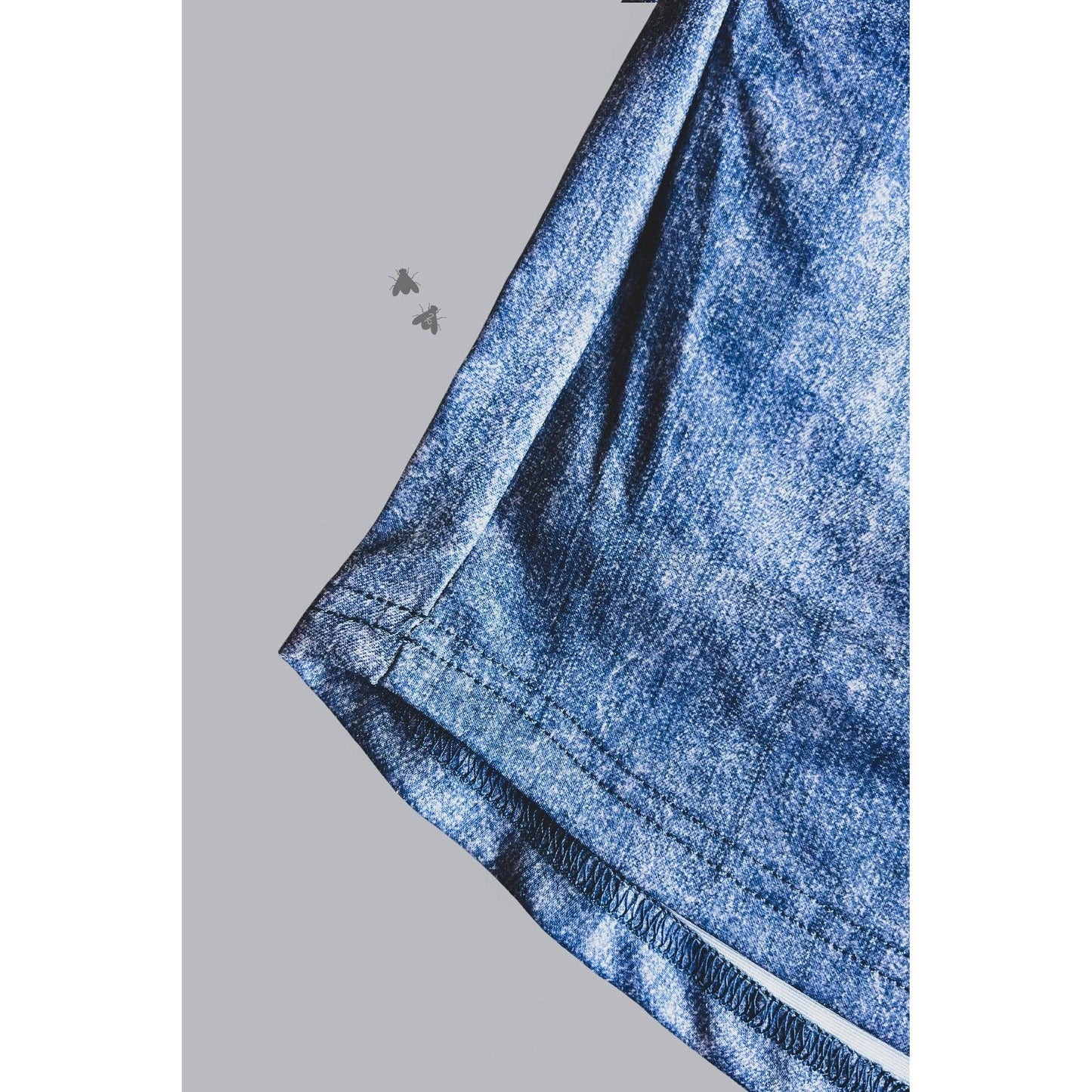 [Size M-2X] Stretch Faux Denim Athletic Style Skort